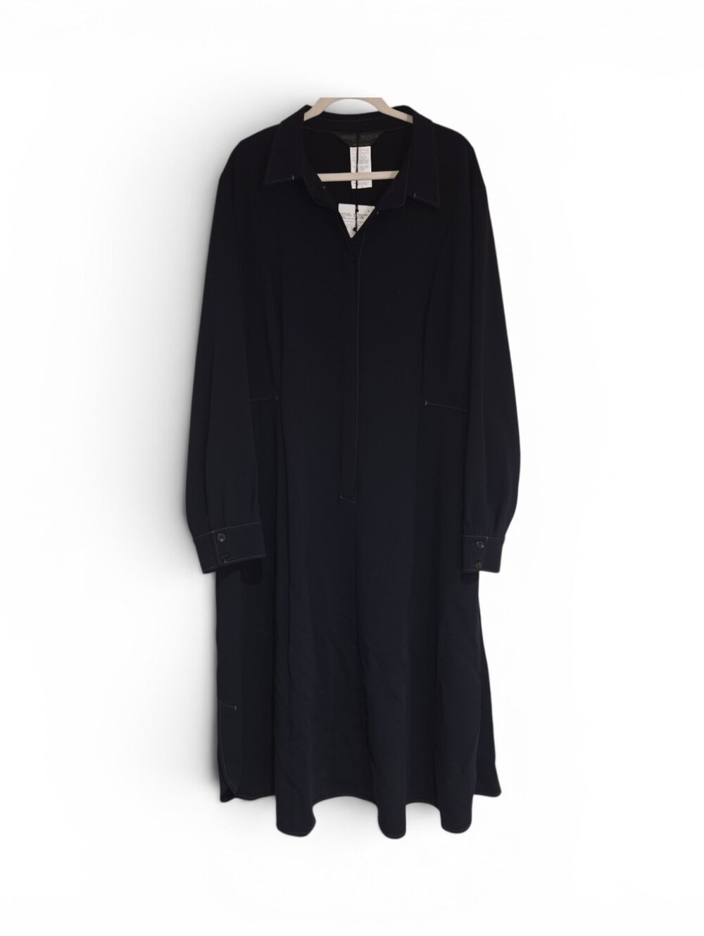 Marina Rinaldi "DARSENA" Navy Collard Maxi Dress With Pockets Size 24 NWT $995